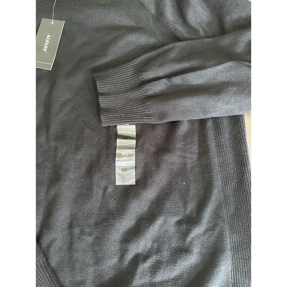 Alfani Men's Long Sleeves Ribbed Raglan Knit Sweater Pullover Top Deep Black XL - Picture 4 of 8